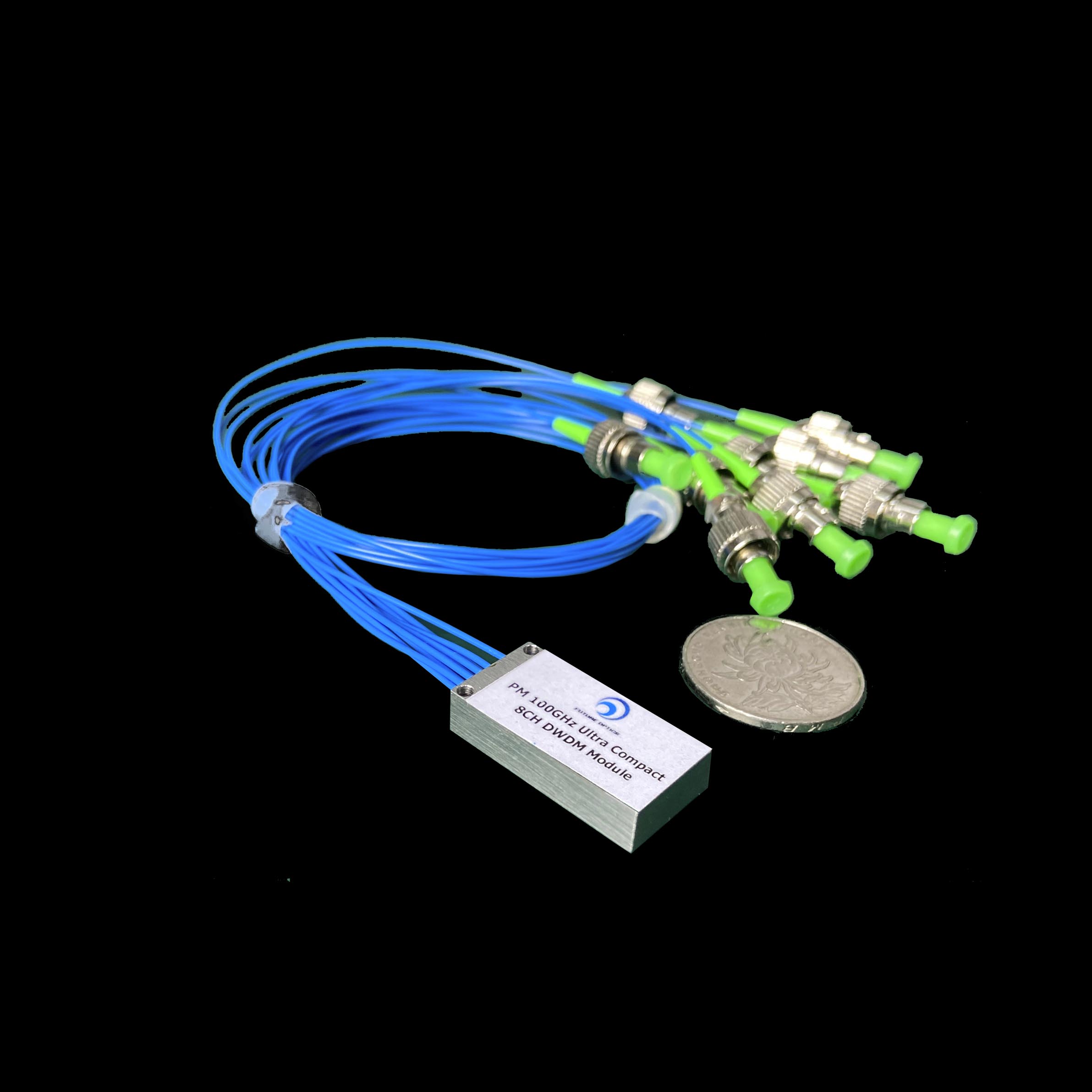 8通道微型化保偏PM-DWDM密集波分器復(fù)用&解復(fù)用器件，典型消光比大于